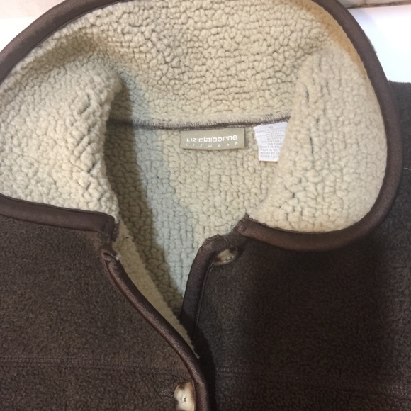 Liz Claiborne Brown Sherpa Lined Jacket - Picture 6 of 8
